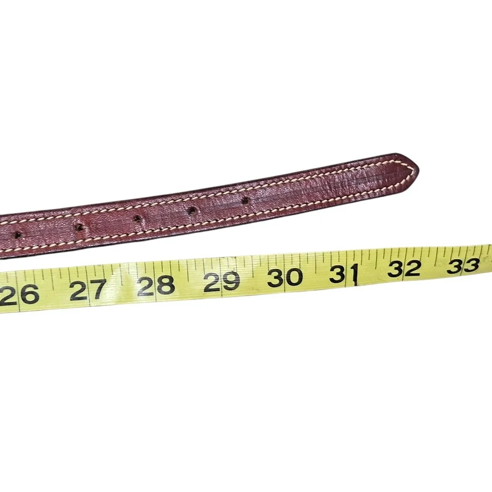 Levi Strauss & Co Burgundy‎ Skinny Thin Leather Belt Western Accents Women's 28